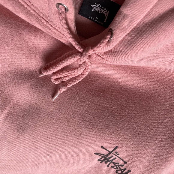 Stussy Pink Hoodie with Logo Design - Picture 4 of 5